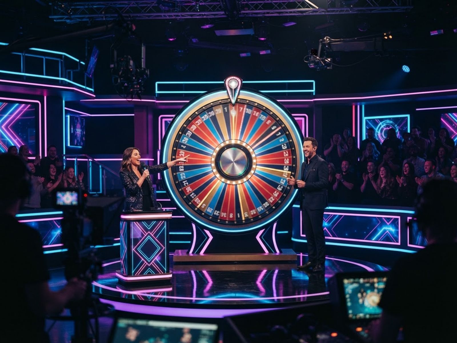 Set de juego con luces y ruleta interactiva